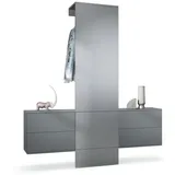 Vladon Garderoben-Set Carlton 157 x 193 x 35 cm Anthrazit