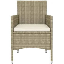 vidaXL 5-tlg. Garten-Lounge-Set Poly Rattan Beige
