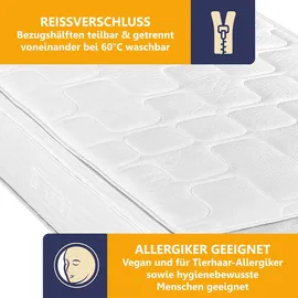 Beco BeCoFederkernmatratze BeCo Diamant Plus, 26 cm Luxushöhe, Gelschaum Topper fest integriert, kein Verrutschen90 x 200 cm