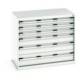 bott cubio Schubladenschrank, Schubladen 3x100 + 2x150 x 1x200 mm, TK je 75 kg, Breite 1.050 mm, lichtgrau