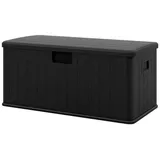 COSTWAY Auflagenbox, 378L Terrassenbox wasserfest mit abschließbarem Deckel schwarz