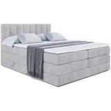 altdecor Boxspringbett OTTA KING - 160x200 - H3/H4 - Hellgrau