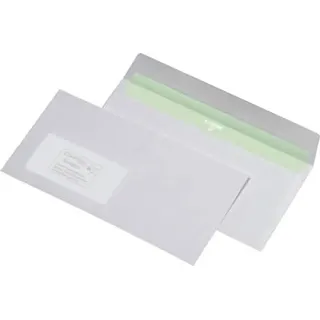 MAILmedia Briefumschläge Envirelope® DIN lang mit Fenster recycling-weiß haftklebend 1.000 St.