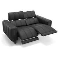 Sofanella 2-Sitzer Leder Veneto, Relaxsofa, Designsofa, Designer Couch, Italienisches Sofa, 2er Sofa schwarz