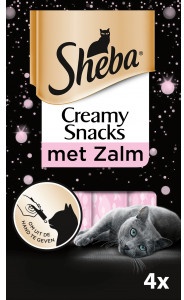 Sheba Creamy Snacks met zalm kattensnack (4 st)  Per 4