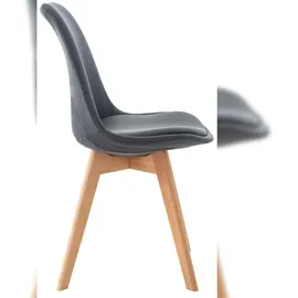 CLP 4er Set Linares Stoff I Samt I Cord I Lederoptik I Lehnstuhl Mit Holzgestell