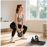 sportnow Kettlebell 3er Set 2,2kg, 4,5kg, 6,8kg Kugelhantel für Gymnastik, Schwarz