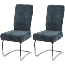chefgastro Esszimmerstuhl Stoff Blau-Grün 2er-Set