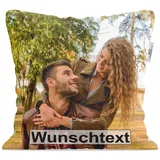 Ferocity Personalisiertes FOTOGESCHENK mit eigenem Foto Foto-Kissen mit Deinem Foto & Text Bedrucken Zum Jahrestag, Geburtstag, Valentinstag (mit Füllung) Foto Full Bezug [091]