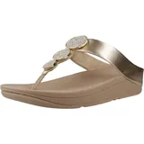 FitFlop Halo Bead-Circle Metallic Toe-Post Sandals Metallic Light Beige, 40 EU