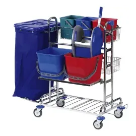 FloorStar Reinigungswagen RW 2 Top SOLID verchromt 2 x 70 l