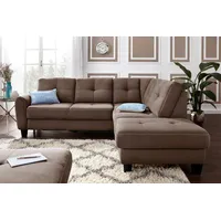 sit&more Ecksofa Varese L-Form, mit Federkern, wahlweise mit Bettfunktion und Stauraum braun