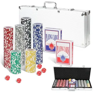 Clanmacy Spiel Pokerchips Pokerkoffer Leerkoffer Poker-Set Pokerset 300 Chips