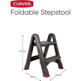 Curver Klapptritt 2 Stufen anthrazit/rot