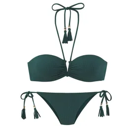 ELBSAND Bandeau-Bikini Damen Petrol Gr.38 Cup C/D