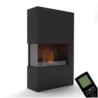 GLOW FIRE Elektrokamin Tucholsky left corner Wasserdampf Kamin, Elektrischer Kamin, Wasserdampfkamin mit 3D Feuer und Knisterfunktion schwarz