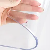 AHDFY Tischfolie Transparent 2/3/4/5mm, Durchsichtige Tischdecke mit Abgeschrägter Kante, 160x90cm Tischdecke Transparent 16h ölbeständig, Passform Ohne Einrollen, Folie für Tischplatte,4mm