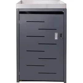 Mendler Mülltonnenverkleidung HWC-H40 125 x 69 x 84 cm grau