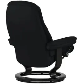 Stressless Relaxsessel Leder 75 x 100 x 73 cm Schwarz mit Hocker