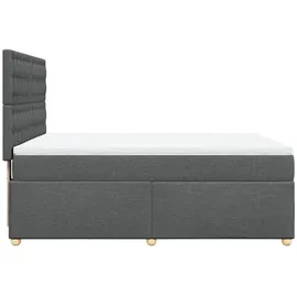 vidaXL Boxspringbett 140 x 200 cm Dunkelgrau