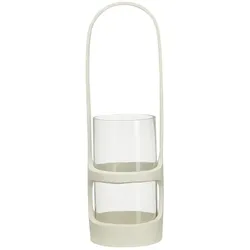 Windlicht mit Glaseinsatz   ¦ creme ¦ Aluminium,Glas ¦ Maße (cm): H: 50  Ø: 15