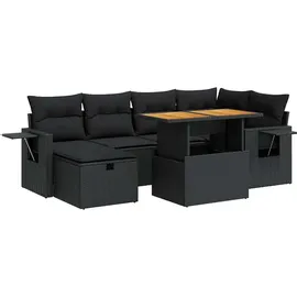 vidaXL Garten-Lounge-Set 8-tlg. schwarz