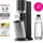 Sodastream Duo schwarz + Glaskaraffe + PET-Fasche