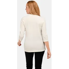 GOLDNER Baumwollshirt mit Schmucksteinen in cremeweiß | Gr.: 38