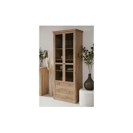 CaliCosy Vitrine TIMBER 80 x 45 x 200 cm Holzfarben