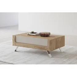 Couchtisch LEONIQUE "Kasai", beige (gold, kashmi, eiche harbor gold, eiche harbor gold), B:110cm T:65cm, Tische, (110 x 65 cm)