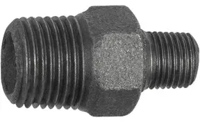 Riegler Doppelgew.nippel 245 red., R 1/2 a., R 3/8 a., Temperguss schwarz