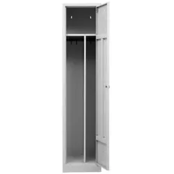 PROREGAL Garderobenspind Camel | 1-Fach mit Pro-Aufteilung| HxBxT 180x41x50 cm | Vorhängeschloss | Grau