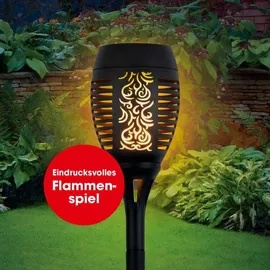 EasyMaxx Solar-Fackel 1,2V schwarz mit LED-Flammeneffekt