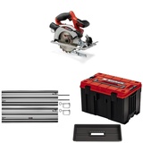 Einhell Akku-Handkreissäge TE-CS 18/165-1 (18 V, Li-Ion, Ø165 x Ø20 mm Sägeblatt, werkzeuglose Einstellung bei Schnitttiefe + Neigungswinkel, ohne Akku, inkl. Führungsschiene, inkl. E-Case)