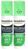 Parasidose Moustiques Zones Tropicales et Tempérées Spray Répulsif Végétal 2x100 ml