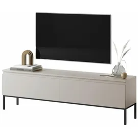 Selsey Bemmi - TV-Schrank Lowboard, Beige mit schwarzen Beinen, 150 cm