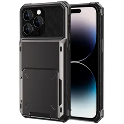 Hülle für Apple iPhone 15 Pro Schutz Handy Case Cover Backcover Kartenfach Etuis