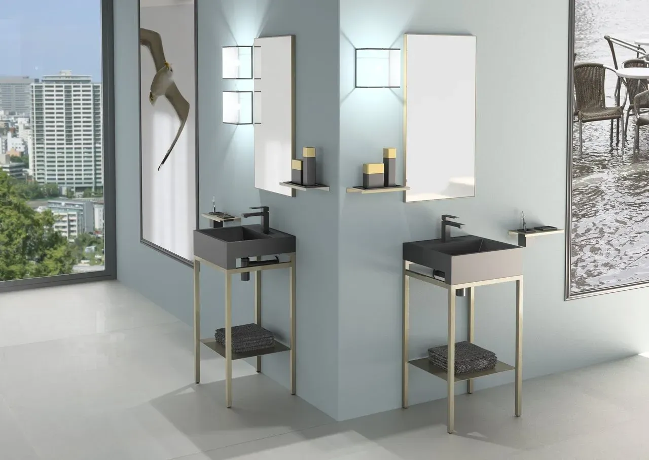 Glassdesign Metall Spiegel 47 - weiß matt