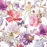 Home fashion Lunchservietten „Floral Poem“, 33x33 cm, 3-lagig, Home Fashion®, 20 Stück