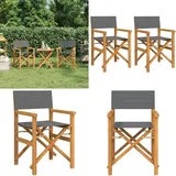 Vidaxl - Regiestühle 2 Stk. Klappbar Grau Massivholz Teak