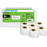 Dymo Original LabelWriter Rücksendeadressetiketten | 25mm x 54mm | 6 Rollen mit je 500 leicht ablösbaren Etiketten (3.000 Stück) | selbstklebend | Beschriftungsgerät für LabelWriter Etikettendrucker