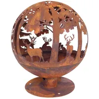 Esschert Design Feuerball Laser-geschnitten 57,5x57,5x66 cm Rost-Optik FF261