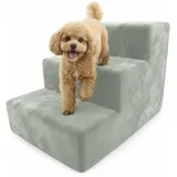 Muralo Hundetreppe 3 Stufen für Kleine Hunde, Katzen, Velvet - Minz