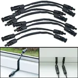 Revolt 8er-Set flache Solarkabel-Fensterdurchführungen, MC4-kompatibel, 35 cm