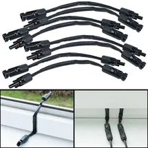 Revolt 8er-Set flache Solarkabel-Fensterdurchführungen, MC4-kompatibel, 35 cm