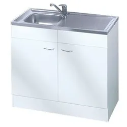 Spülenschrank KOCHSTATION "KS-Elster", weiß, B:80cm H:85cm T:60cm, Holzwerkstoff, Schränke, Breite 80 cm