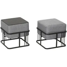 [en.casa] Hocker Tas 38 x 38 x 38 cm Hellgrau