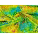 Batikstoff, Baumwolle, Batik-Druck, Meterware, Grün