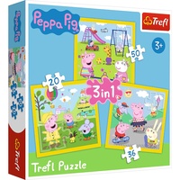 Trefl 34849 - Peppa Pig 3 in 1 Happy Day Puzzlespiel 20 Stück(e) Cartoons
