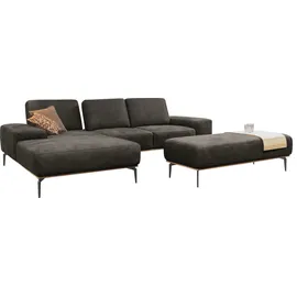 W.Schillig Ecksofa "run, Designsofa mit tollem Sitzkomfort, bequem, L-Form", grau (antracite s37), B:279cm H:88cm T:178cm, Longlife Xtra-Leder Z73: Naturwalkleder der Luxusklasse aus den erlesensten Rohhäuten.
